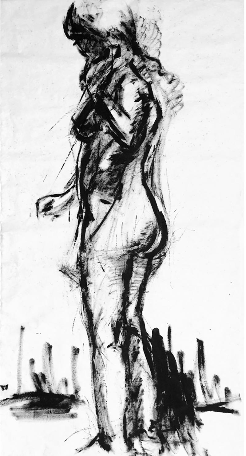 drawing of nude,charcoal